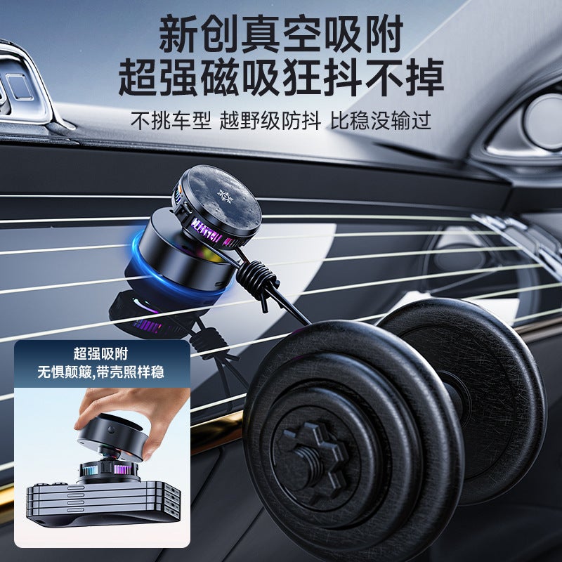 Refrigeration 15W Wireless Charging Magsafe Magnetic Suction Car Phone Holder With Atmosphere Light Vacuum Suction Car Holder - Image 3